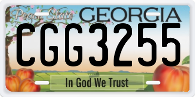 GA license plate CGG3255