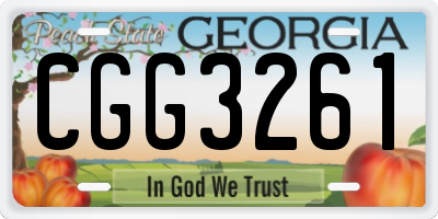 GA license plate CGG3261