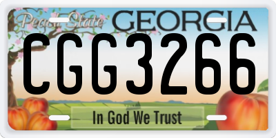 GA license plate CGG3266