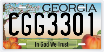 GA license plate CGG3301