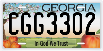 GA license plate CGG3302