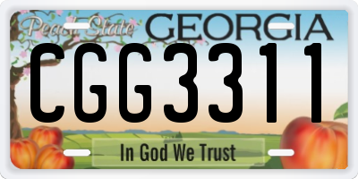 GA license plate CGG3311