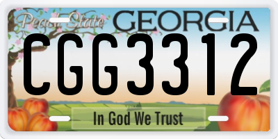 GA license plate CGG3312