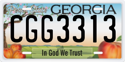 GA license plate CGG3313