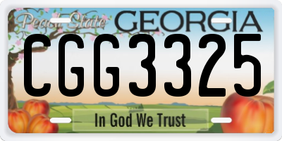 GA license plate CGG3325