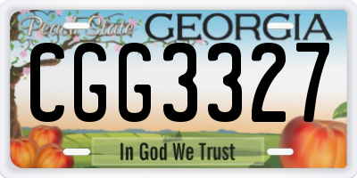 GA license plate CGG3327
