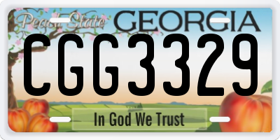 GA license plate CGG3329