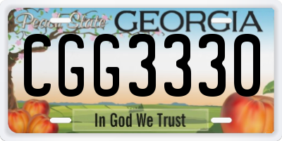 GA license plate CGG3330