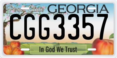 GA license plate CGG3357