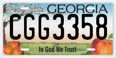 GA license plate CGG3358