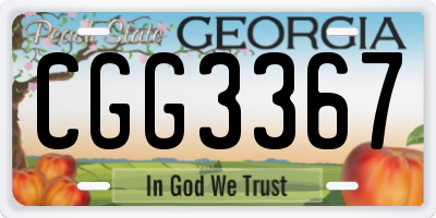 GA license plate CGG3367