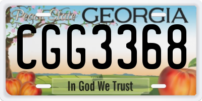 GA license plate CGG3368