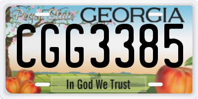 GA license plate CGG3385