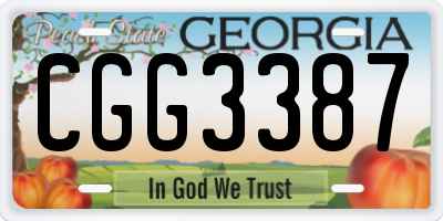 GA license plate CGG3387