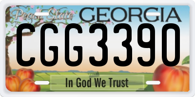 GA license plate CGG3390