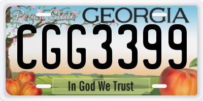 GA license plate CGG3399