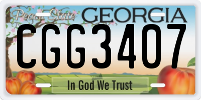 GA license plate CGG3407