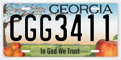 GA license plate CGG3411