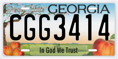GA license plate CGG3414