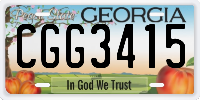 GA license plate CGG3415
