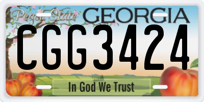 GA license plate CGG3424