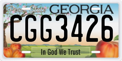 GA license plate CGG3426