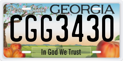GA license plate CGG3430