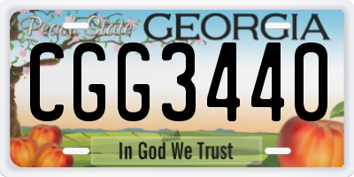 GA license plate CGG3440