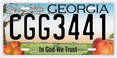 GA license plate CGG3441