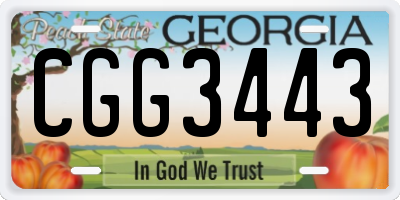 GA license plate CGG3443