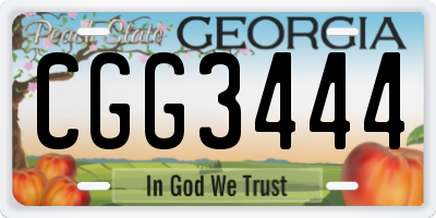 GA license plate CGG3444