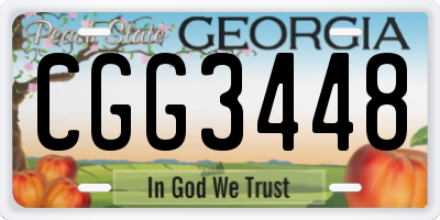 GA license plate CGG3448