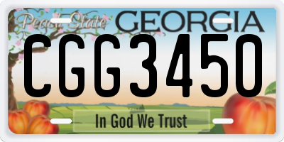 GA license plate CGG3450