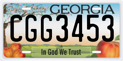 GA license plate CGG3453