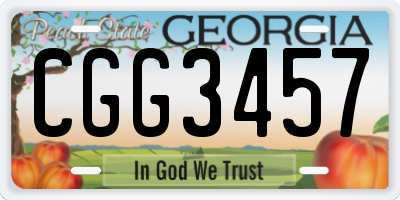 GA license plate CGG3457