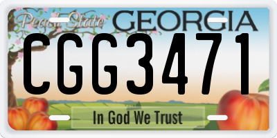 GA license plate CGG3471