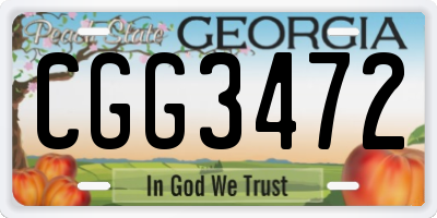 GA license plate CGG3472