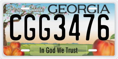 GA license plate CGG3476