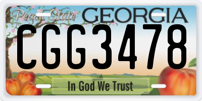 GA license plate CGG3478