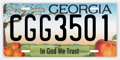 GA license plate CGG3501