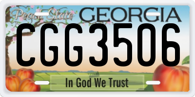 GA license plate CGG3506