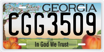 GA license plate CGG3509