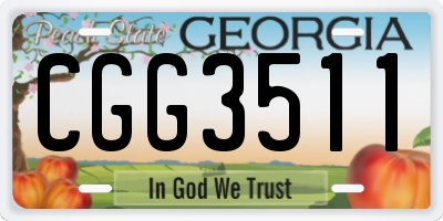 GA license plate CGG3511