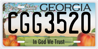 GA license plate CGG3520