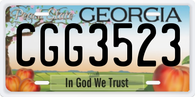 GA license plate CGG3523