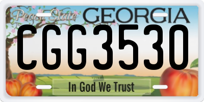 GA license plate CGG3530