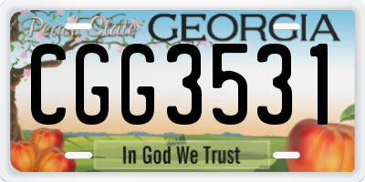 GA license plate CGG3531