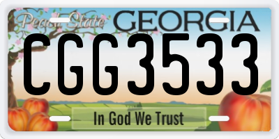 GA license plate CGG3533