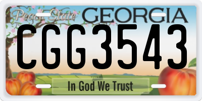 GA license plate CGG3543