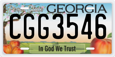GA license plate CGG3546